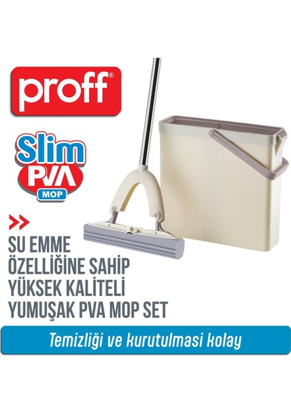 Slim PVA Mop Seti – Çok Amaçlı ve Hafif Temizlik Seti, TR Menşei
