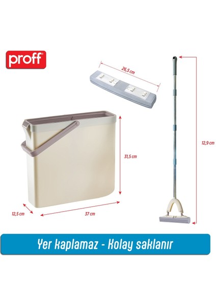 Slim PVA Mop Seti – Çok Amaçlı ve Hafif Temizlik Seti, TR Menşei