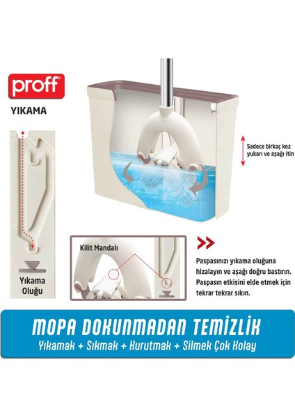 Slim PVA Mop Seti – Çok Amaçlı ve Hafif Temizlik Seti, TR Menşei