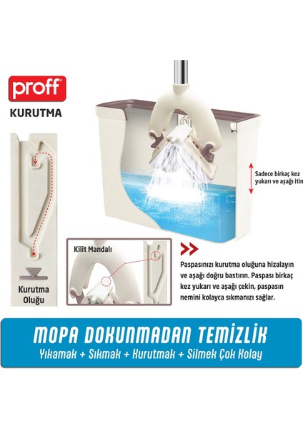 Slim PVA Mop Seti – Çok Amaçlı ve Hafif Temizlik Seti, TR Menşei