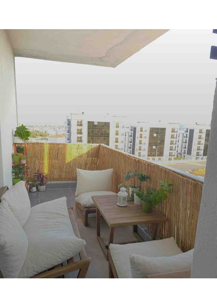 60 cm x 5 Metre Doğal Kamış Hasır Balkon Çiti Gölgelik Bahçe Çiti Dekorasyon indirimleri
