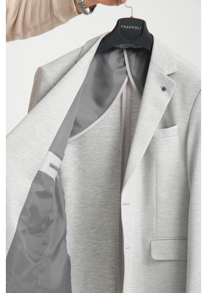 Marcio Erkek A.gri Pamuk Karışımlı Esneyen Kumaş Mono Yaka Slim Fit Spor Blazer Ceket fırsatları