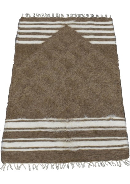 El Dokuma Yün Namazlık Seccade Tiftik Siirt Battaniyesi 0027 - Yeni - Açık Kahverengi