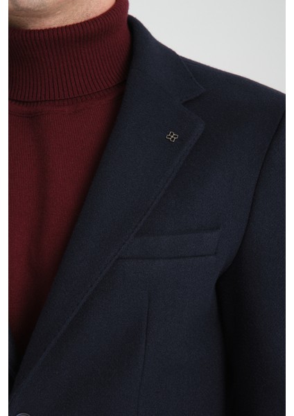 Grande Erkek Lacivert Kaşe Kumaşlı Mono Yakaslim Fit Blazer Ceket fiyatları