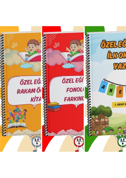 Rakam+Fonolojik Farkındalık+ Özel Eğitimde Ilk Okuma Yazma Kitabı (5 Kitap)