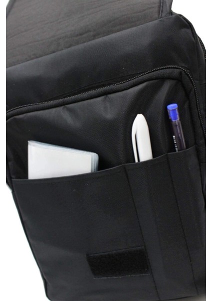 Şık Çok Gözlü Erkek El ve Omuz Çantası, Orta Boy, Suni Deri, Siyah modelleri