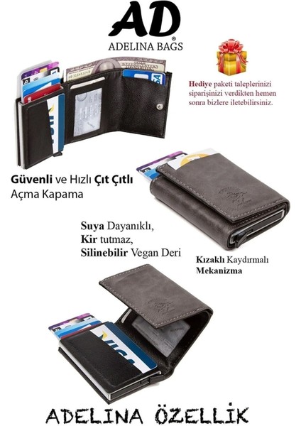 Şık gri suni deri el ve omuz çanta ile mekanizmalı kartlık seti indirimleri