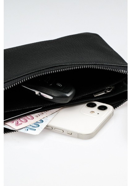 Hakiki Deri Unisex El Çantası, Şık ve Kullanışlı Büyük Boy Siyah indirimleri