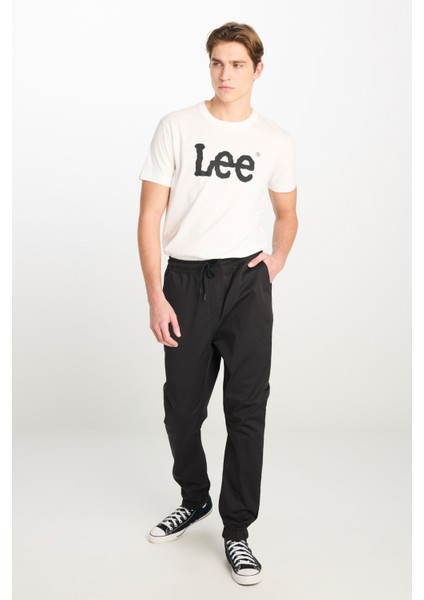 Regular Fit Normal Kesim Ribanalı Paça Pamuklu Siyah Jogger Pantolon