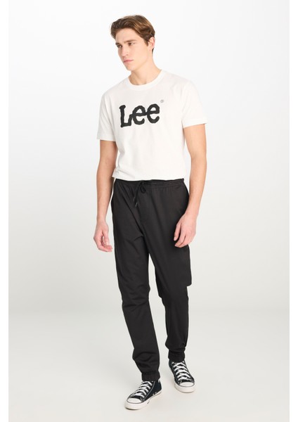 Regular Fit Normal Kesim Ribanalı Paça Pamuklu Siyah Jogger Pantolon