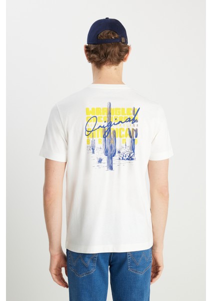 %100 Pamuk Regular Fit Normal Kesim Bisiklet Yaka Ekru Tişört indirimleri