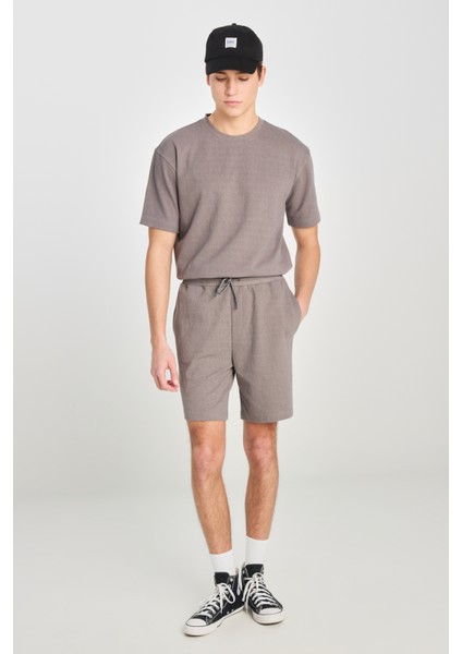 Relaxed Fit Geniş Kesim Normal Bel Pamuklu Gri Sweatşort fiyatları