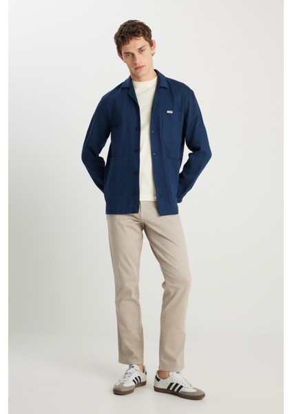 %100 Pamuk Regular Fit Normal Kesim Cep Detaylı Lacivert Ceket modelleri