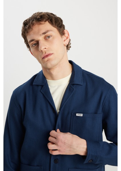 %100 Pamuk Regular Fit Normal Kesim Cep Detaylı Lacivert Ceket fırsatları