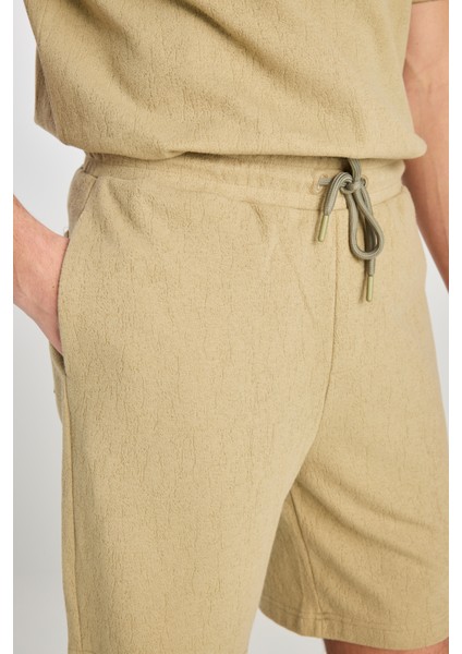 Relaxed Fit Geniş Kesim Normal Bel Pamuklu Açık Yeşil Sweatşort fırsatları