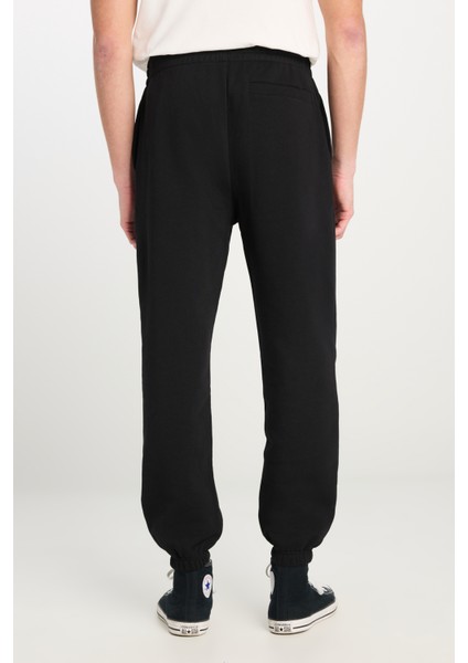 %100 Pamuk Regular Fit Normal Kesim Ribanalı Paça Siyah Jogger Pantolon indirimleri