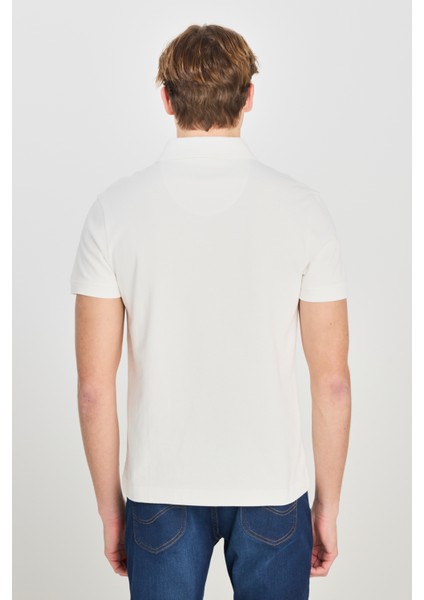 %100 Pamuk Regular Fit Normal Kesim Ekru Polo Yaka Tişört indirimleri