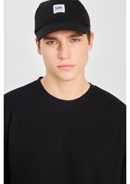 Relaxed Fit Geniş Kesim Bisiklet Yaka Pamuklu Siyah Tişört fırsatları