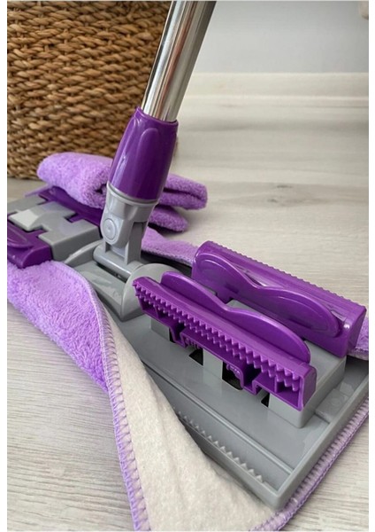 Mikrofiber Mandallı Yer Mopu Fayans ve Yüzey Temizlik Sapsız