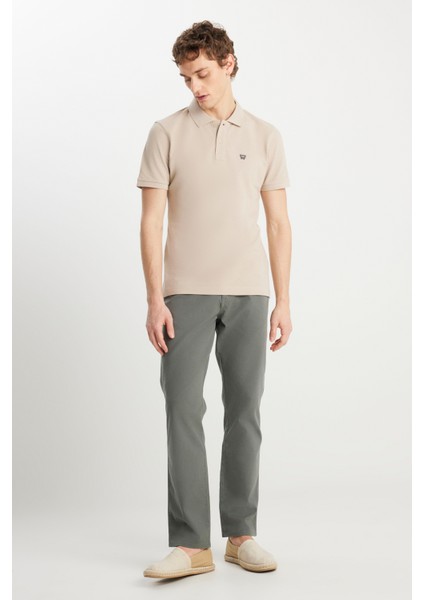 Texas Straight Fit Düz Kesim Normal Bel Pamuklu Esnek Yeşil Pantolon