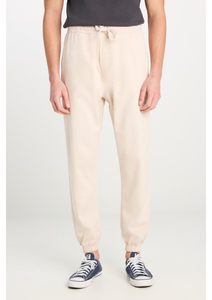Regular Fit Normal Kesim Ribanalı Paça Taş Rengi Jogger Pantolon modelleri
