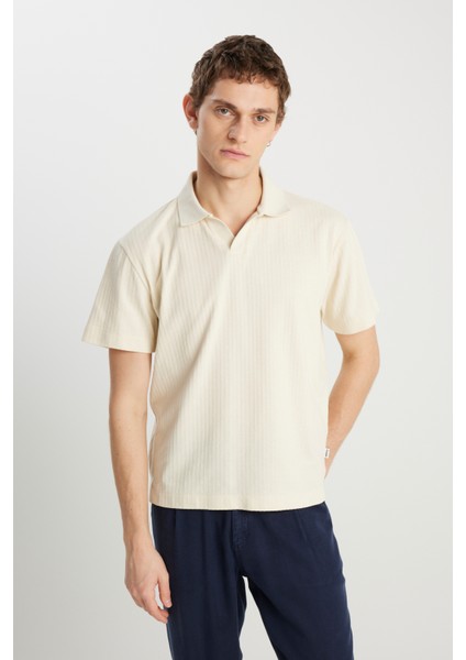 Relaxed Fit Geniş Kesim Açık Sarı Polo Yaka Tişört fiyatları