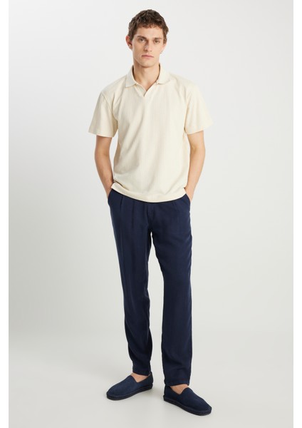 Relaxed Fit Geniş Kesim Açık Sarı Polo Yaka Tişört modelleri