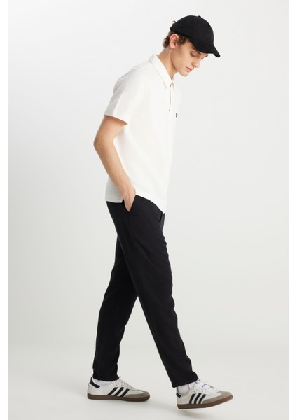 Regular Fit Normal Kesim Yumuşak Dokulu Siyah Pantolon