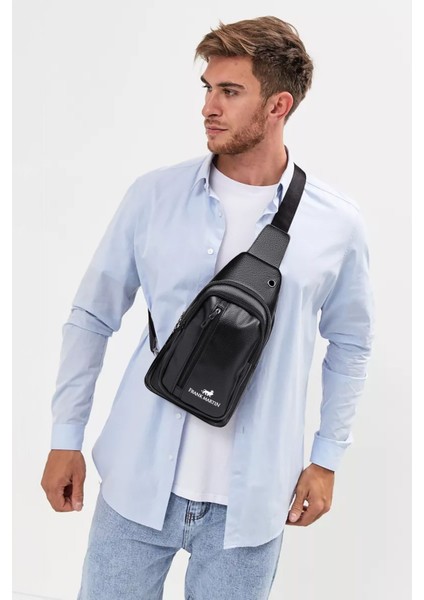 Siyah USB Kulaklık ve Çapraz Bodybag, Şık ve Pratik Günlük Kullanım Seti