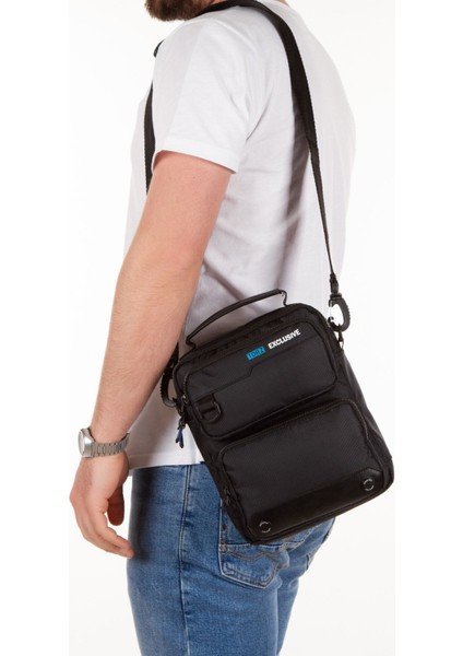 Su Geçirmez Çok Gözlü Erkek Çantası, Siyah, Tekstil, Günlük ve Casual Kullanım