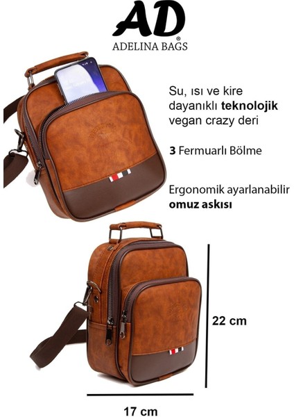 Şık kahverengi deri el ve omuz çanta ile mekanizmalı kartlık seti fırsatları