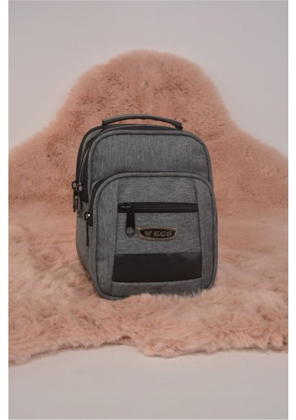 Küçük Boy Kumaş Askılı El ve Omuz Çantası, Gri, Tekstil, Şık ve Hafif Tasarım