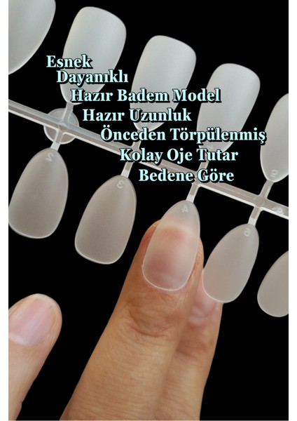 100 Adet LARGE Beden BADEM KISA Takma Tırnak Seti. Özel Kutuda ve Yapıştırıcı Hediyeli indirimleri