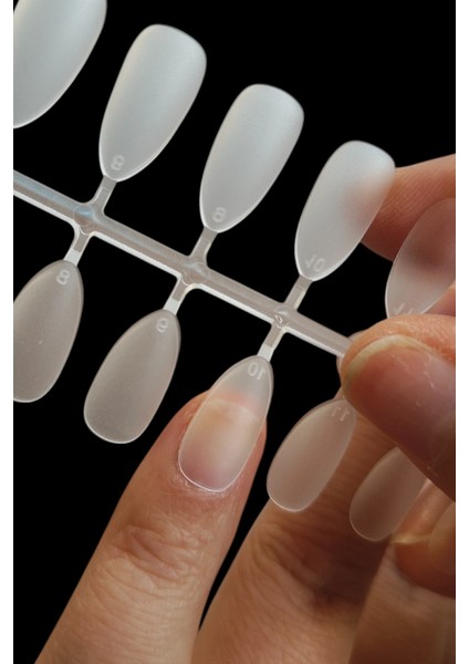 100 Adet LARGE Beden BADEM KISA Takma Tırnak Seti. Özel Kutuda ve Yapıştırıcı Hediyeli