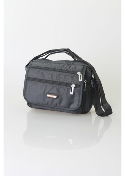 Unisex Siyah Kumaş Yatay El ve Omuz Çantası 2247