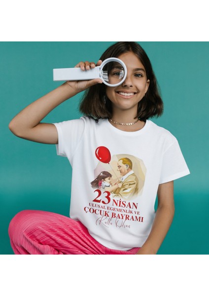 23 Nisan Atatürk Baskılı Tişört Çocuk Yetişkint-Shirt