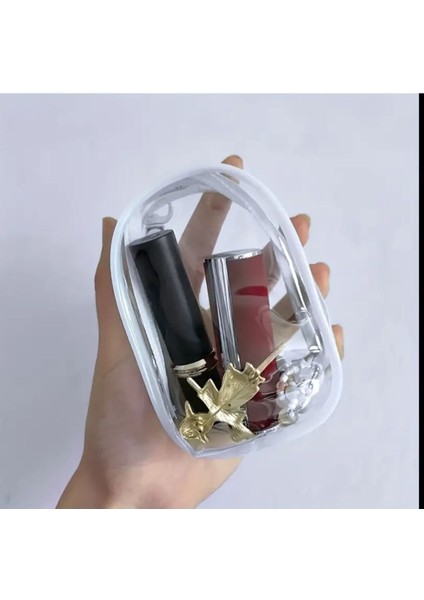 Şeffaf Çok Amaçlı Fermuarlı Mini Saklama Çantası, Tekstil, Turuncu, Hafif ve Pratik fiyatları