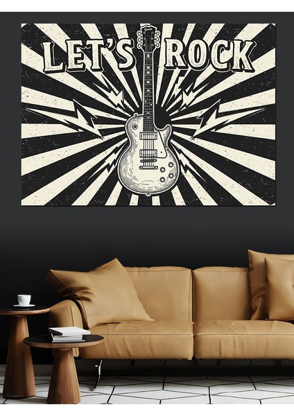 Let's Rock Posteri Dekoratif Kanvas - Mdf Ahşap Tablo fiyatları