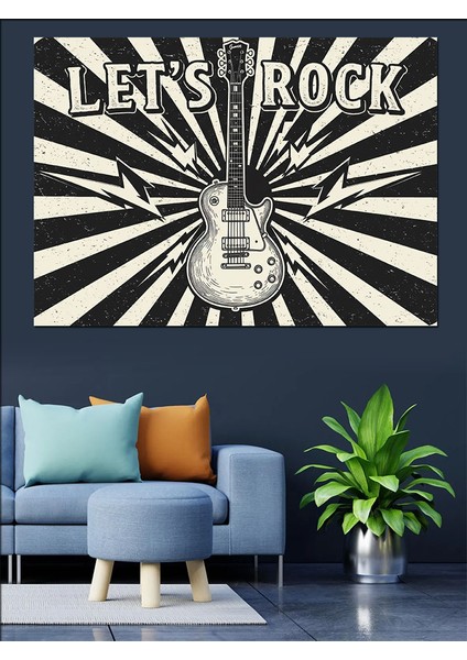 Let's Rock Posteri Dekoratif Kanvas - Mdf Ahşap Tablo modelleri