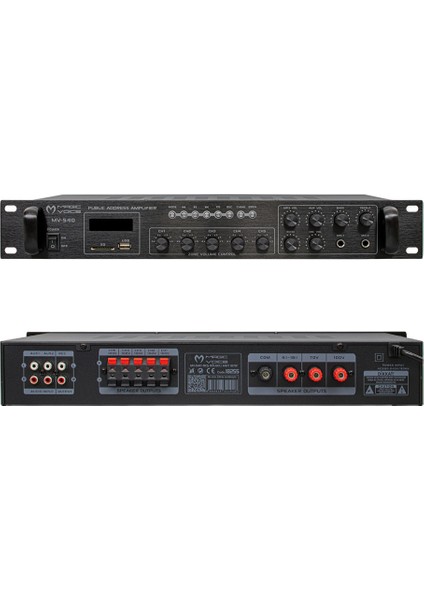 Hpy Y MV-540 100 Watt Usb/sd/uk Bluetooth 2 Mik Mute Girişli 5 Böhpy Eli Açıp Kapama Hat Trafolu Anfi