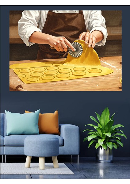 El Yapımı Makarnalar Dekoratif Kanvas - Mdf Ahşap Tablo modelleri