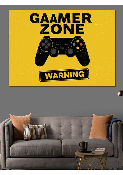 Gamer Zone Uyarısı Dekoratif Kanvas - Mdf Ahşap Tablo modelleri