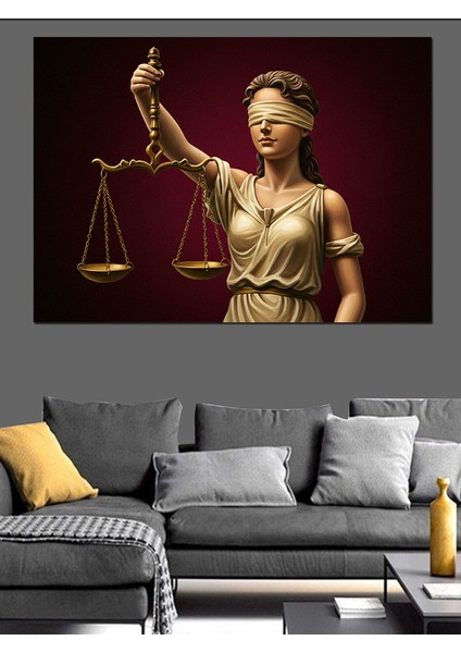 Adalet Tanrıçası Heykeli Dekoratif Kanvas - Mdf Ahşap Tablo fiyatları