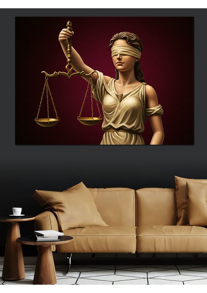 Adalet Tanrıçası Heykeli Dekoratif Kanvas - Mdf Ahşap Tablo modelleri