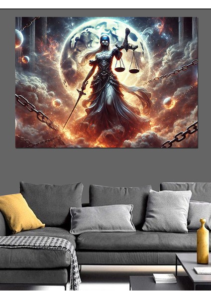 Adalet Tanrıçası ve Terazi Dekoratif Kanvas - Mdf Ahşap Tablo modelleri