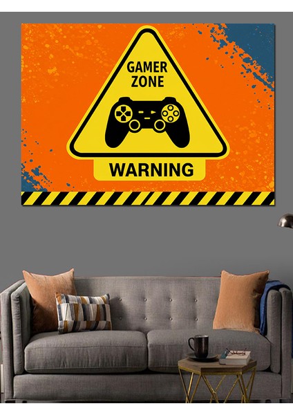 Gamer Zone Uyarısı Dekoratif Kanvas - Mdf Ahşap Tablo modelleri