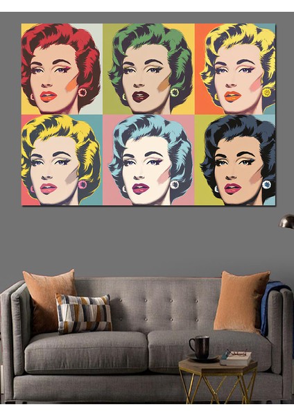 Pop-Art Tarzı Kadın Yüzleri Dekoratif Kanvas - Mdf Ahşap Tablo