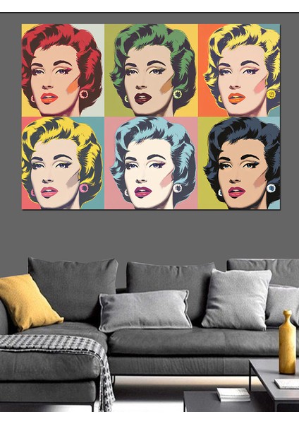 Pop-Art Tarzı Kadın Yüzleri Dekoratif Kanvas - Mdf Ahşap Tablo modelleri