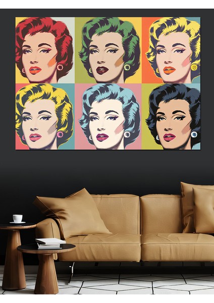 Pop-Art Tarzı Kadın Yüzleri Dekoratif Kanvas - Mdf Ahşap Tablo fırsatları