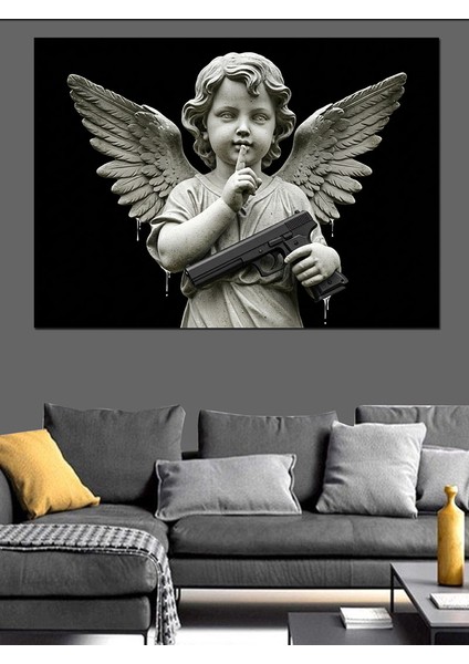 Melek Heykeli ve Dua Dekoratif Kanvas - Mdf Ahşap Tablo modelleri